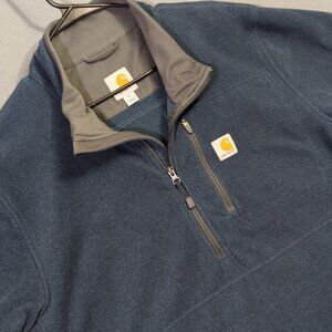 Carhartt Jacket Men's XL Navy Heather Blue Dalton Half Zip Fleece Pullover